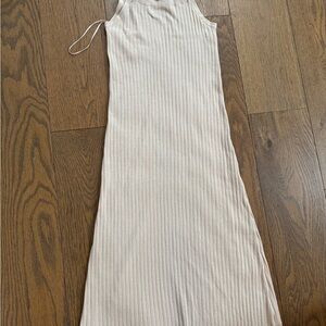 Together Cream Sheath Maxi Dress Halter Sleeveless